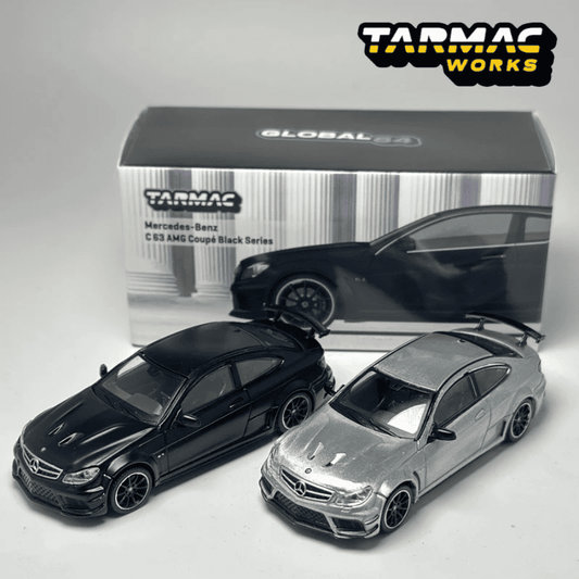 Tarmac Works 1:64 Mercedes-Benz C 63 AMG Coupé Black Series – Matte Black (Chase Edition)