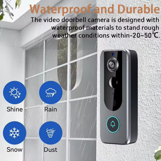 SafeBell™ Pro – IP65 Wireless Video Doorbell with Screen & PIR Sensor