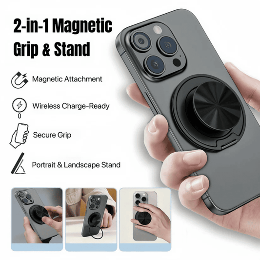 RingMirror™ 360 – Magnetic Phone Grip Stand with Mirror