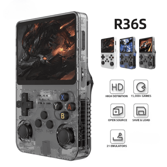 PixsGo™ R36S – Retro Handheld Game Console (64GB, 15,000+ Games)